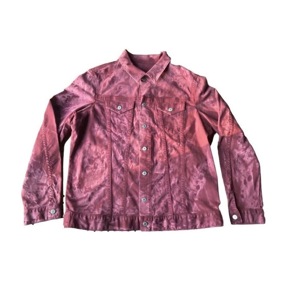 Robin's Jean Suede Denim Jacket USA Made HUGE Embroidered Maroon XXXL Men RARE
